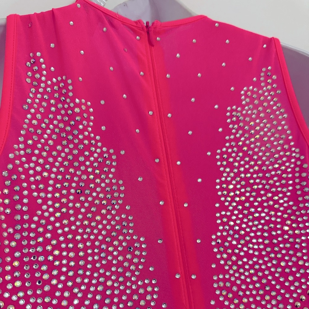 Pink Rhinestone Bodyicon Mini Dress - Picture 4 of 5
